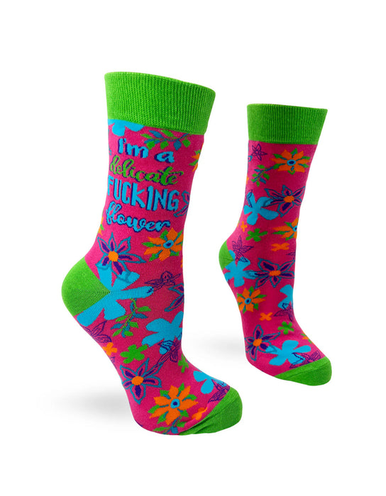"I'm a Delicate F..king Flower" Chaussettes pour femmes