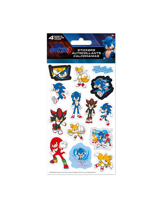 Sonic 3 - Lot de 4 feuilles d'autocollants
