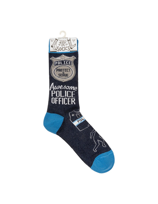 Primitives by Kathy - "Awesome Police Officer" Men's Socks