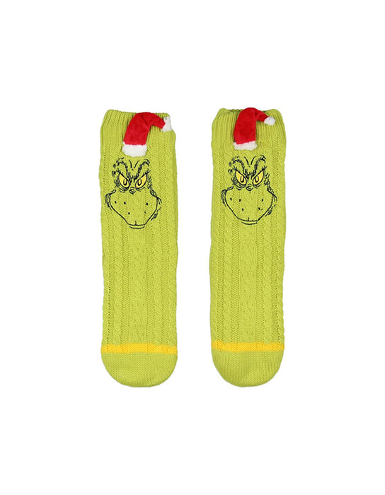 Le Grincheux - Chaussette montantes avec bonnet de Père Noël
