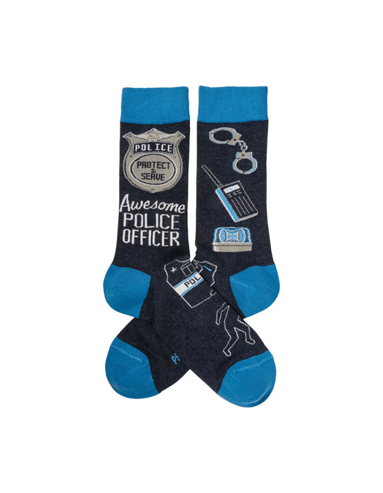 Primitives by Kathy - "Awesome Police Officer" Men's Socks