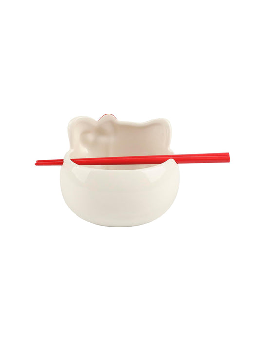 Hello Kitty - Sculpted Face Ramen bowl with chopsticks