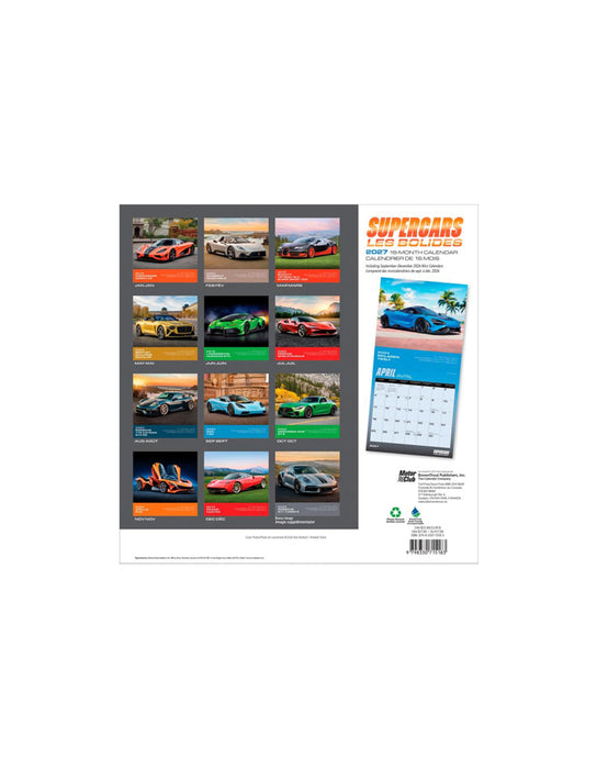 Supercars les Bolides - 2027 Calendar (Bilingual)