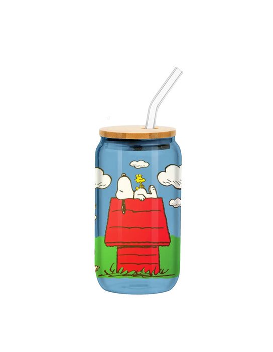 Snoopy et Les Peanuts - Bouteille d'eau arrière-cour (Verre)