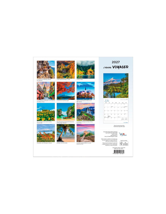 J'adore voyager - 2027 Calendar (French)