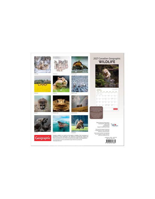 Canadian Geographic Wildlife - 2027 Calendar (Bilingual)