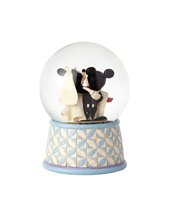 Disney Traditions - Boule d'eau de Mickey et Minnie Mouse « Le Bonheur, jusqu'à la fin de temps »