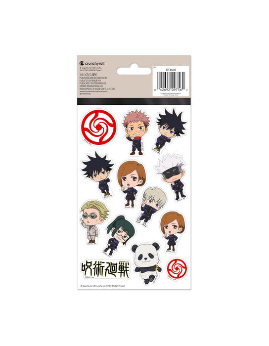 Jujutsu Kaisen - Lot de 4 feuilles d'autocollants