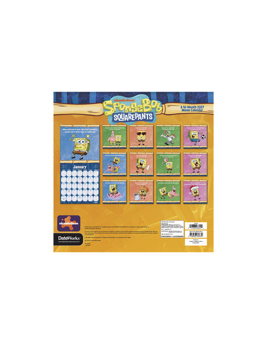 Spongebob Squarepants - Calendrier 2026-27 (Anglais)