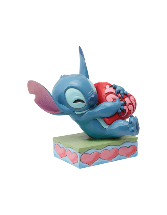 Disney Traditions - Stitch Hugging Heart Statue