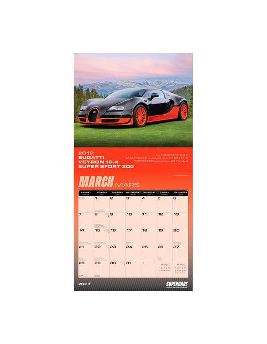 Supercars les Bolides - 2027 Calendar (Bilingual)