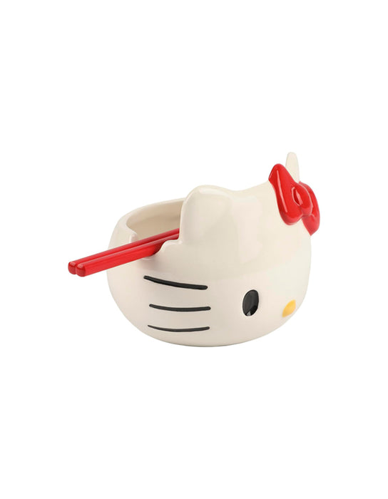 Hello Kitty - Sculpted Face Ramen bowl with chopsticks
