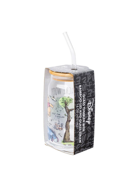 Winnie The Pooh - "100 Acre Wood" Water Bottle (Glass)