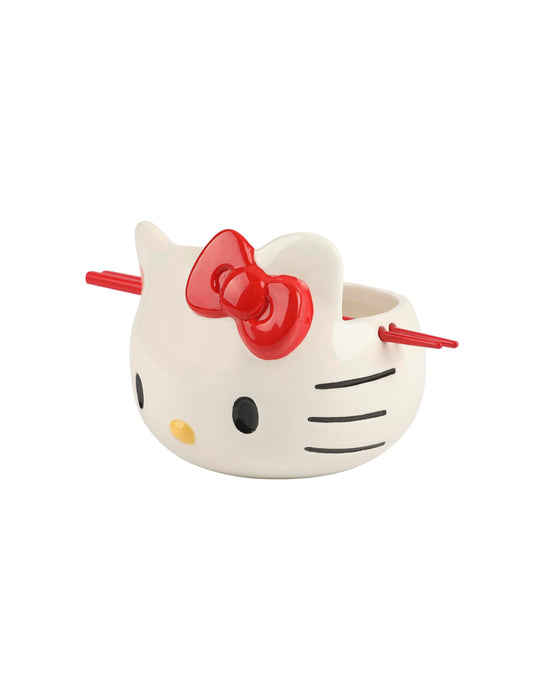 Hello Kitty - Sculpted Face Ramen bowl with chopsticks