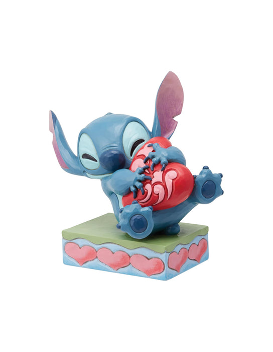 Disney Traditions - Stitch Hugging Heart Statue