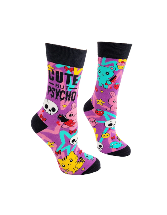 "Cute but Psycho" Women's Crew Socks