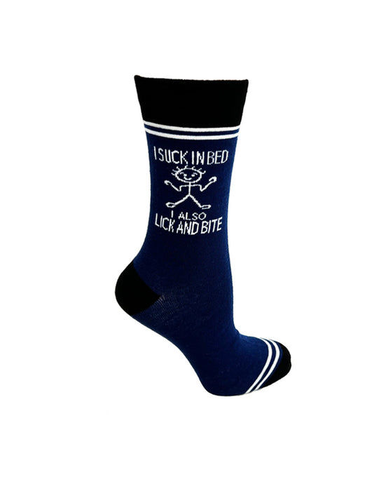 "I Suck In Bed I Also Lick and Bite" Chaussettes unisexe