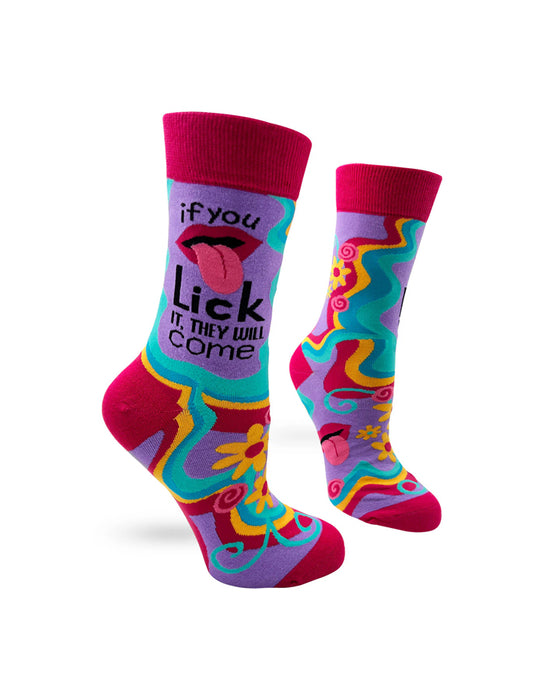 "If You Lick it They Will Come Funny" Chaussettes pour femmes