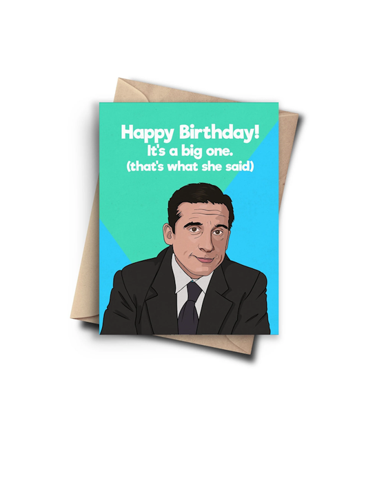 Carte d'anniversaire The Office « Happy Birthday it's A Big One » Version Bleu