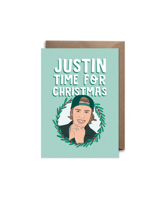 Justin Bieber Justin Time For Christmas Christmas Card