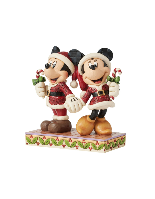 Disney Traditions - Mickey & Minnie "Candy Cane Christmas" Statue