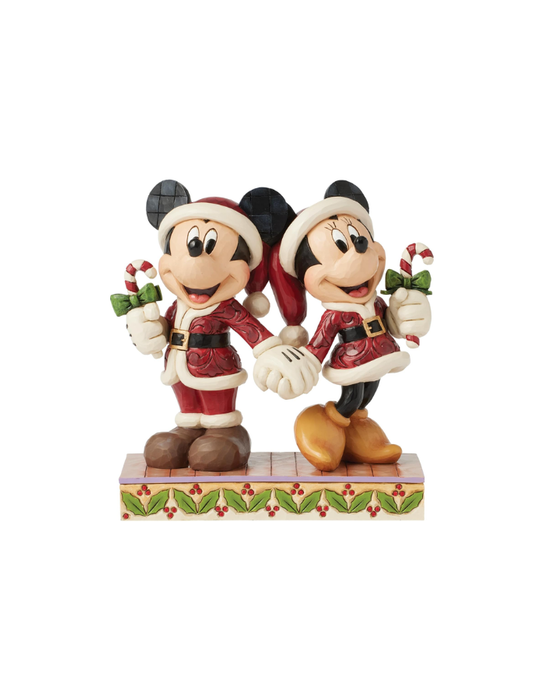 Disney Traditions - Mickey & Minnie "Candy Cane Christmas" Statue