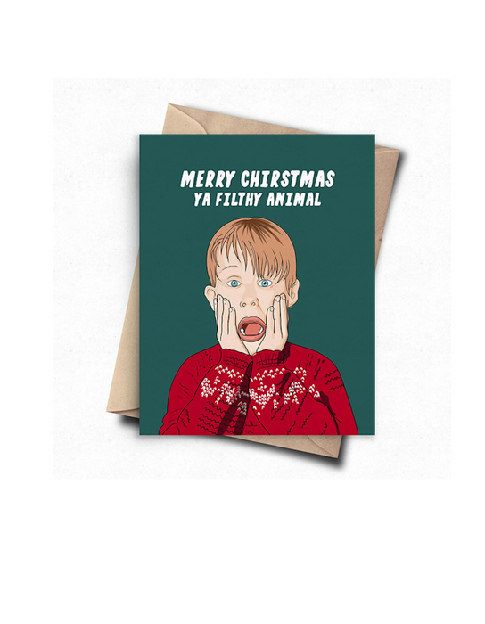 Carte de Noël Home Alone « Merry Christmas Ya Filthy Animal »