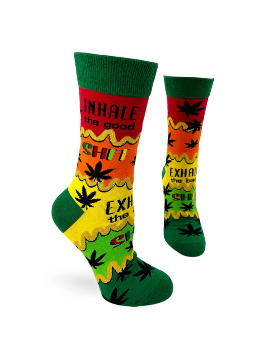 "Inhale The Good Shit, Exhale The Bad Shit" Chaussettes pour femmes