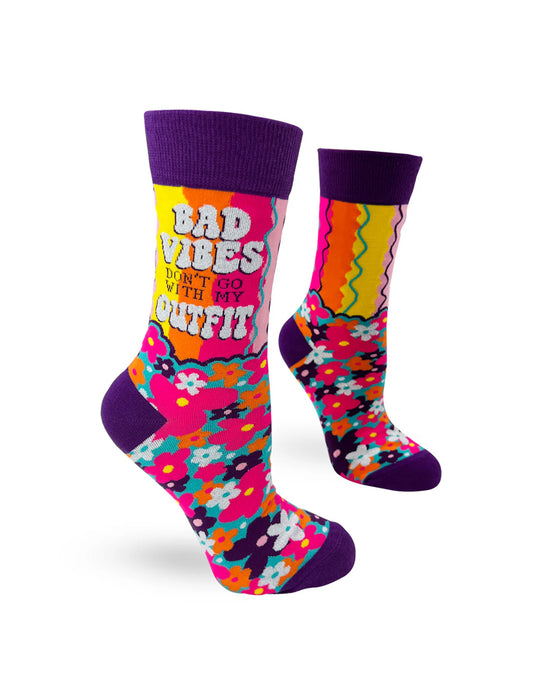 "Bad Vibes Don't Go With My Outfit" Chaussettes pour femmes