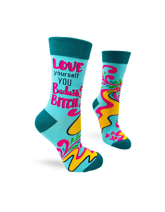 "Love Yourself You Badass Bitch" Chaussettes pour femmes