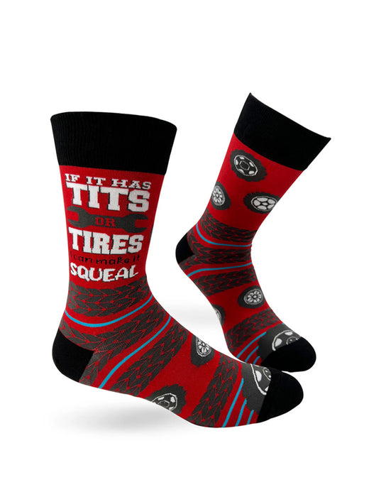 "If It Has Tits Or Tires I Can Make It Squeal" Chaussettes pour hommes