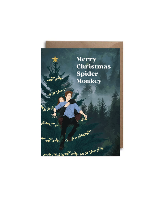 Carte de Noël Twilight « Hold On Tight, Spider Monkey »