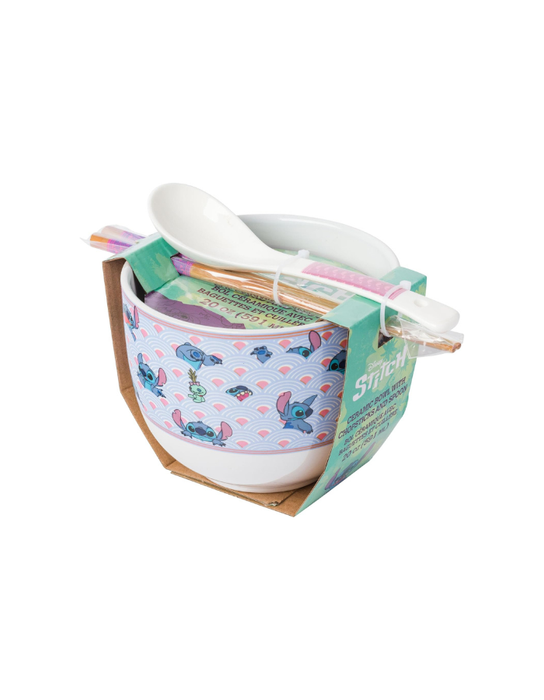 Stitch - Bol à ramen avec baguettes et cuillère