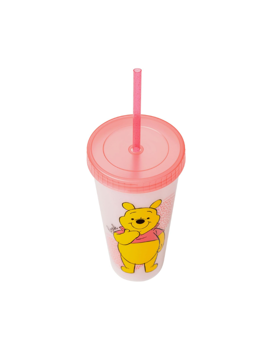 Winnie L'ourson - 4 gobelets avec paille à changement de couleur