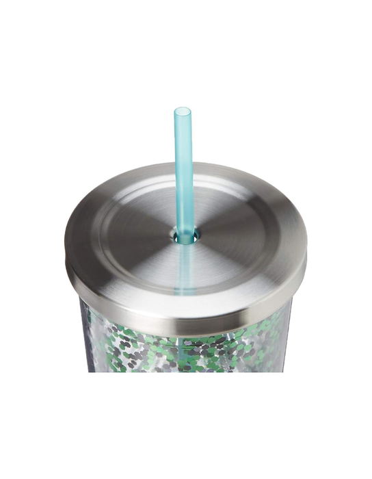 Harry Potter - Gobelet à paillettes Serpentard avec paille