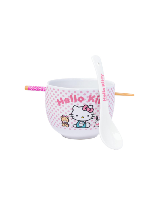 Sanrio - Bol à ramen avec baguettes et cuillère Hello Kitty