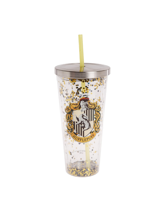 Harry Potter - Gobelet à paillettes Poufsouffle avec paille