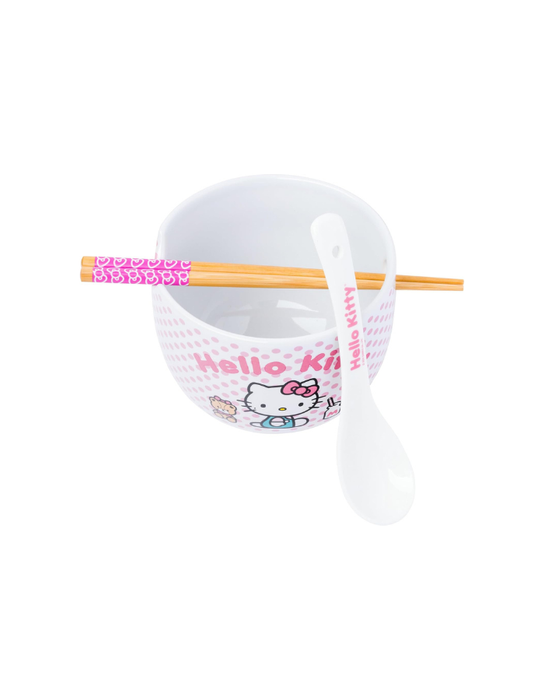 Sanrio - Bol à ramen avec baguettes et cuillère Hello Kitty