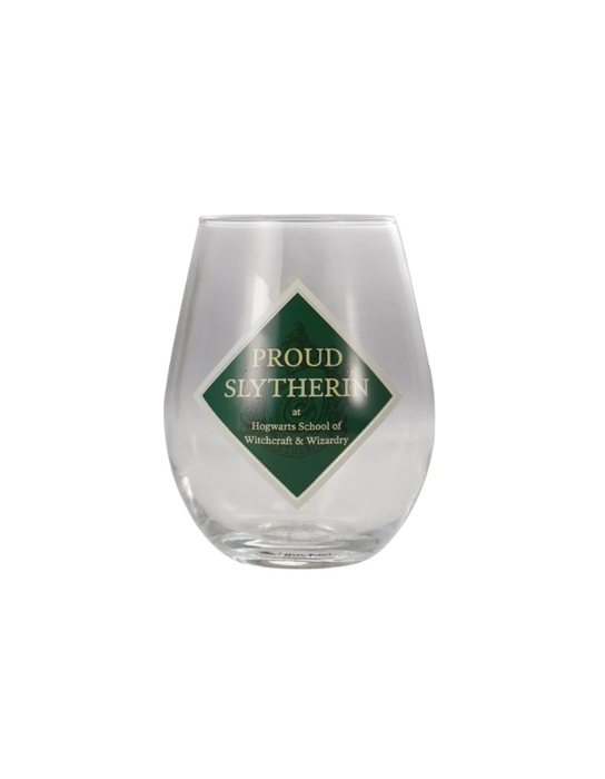 Harry Potter - "Proud Slytherin" Stemless Wine Glass