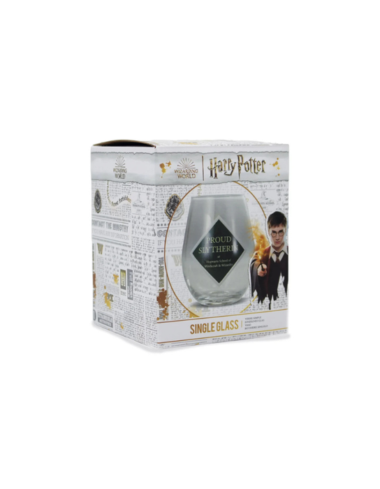 Harry Potter - "Proud Slytherin" Stemless Wine Glass
