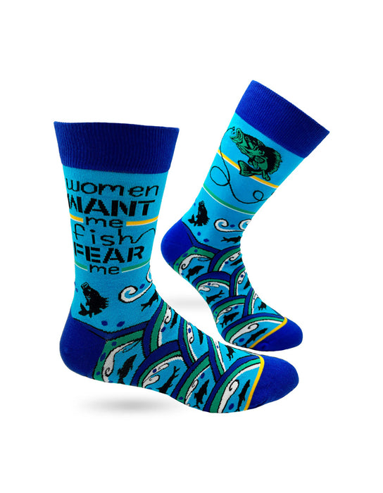"Women Want Me Fish Fear Me" Chaussettes pour hommes