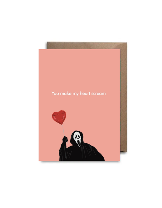 Carte d'amour Scream « You Make My Heart Scream »